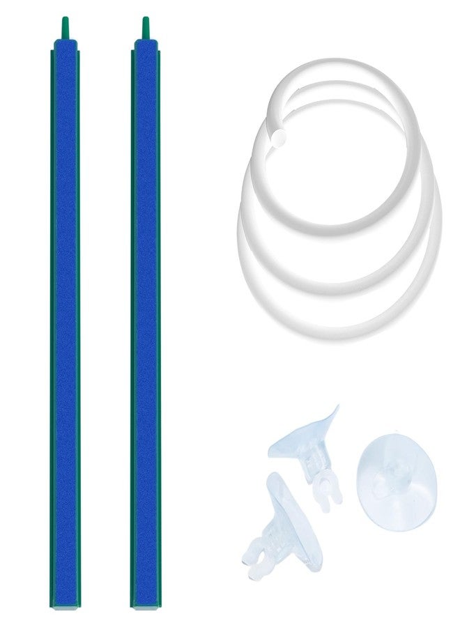 Saim Aquarium Air Stone Bar Bubbler, 2 Pack Bubbler Stone with Plastic Base, 9.8ft Airline Tubing with 3 Piece Suction Cup for Fish Tank, Air Stone Bar, (10 Inch/26cm) - Image 1